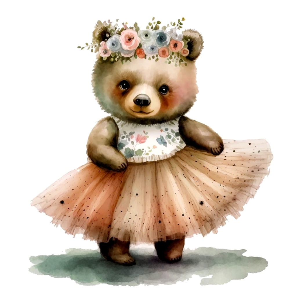6pc Ballerina Bear Prints